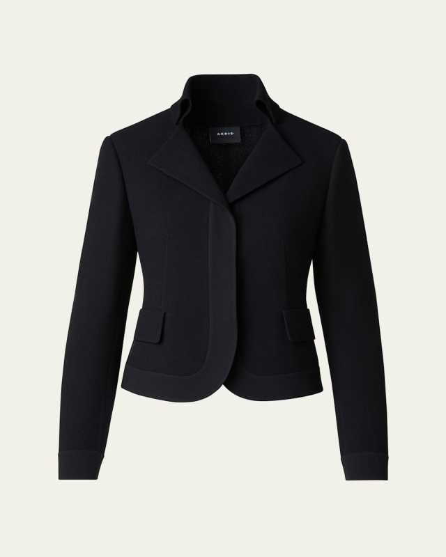 Amber Short Wool Crepe Double-Face Jacket